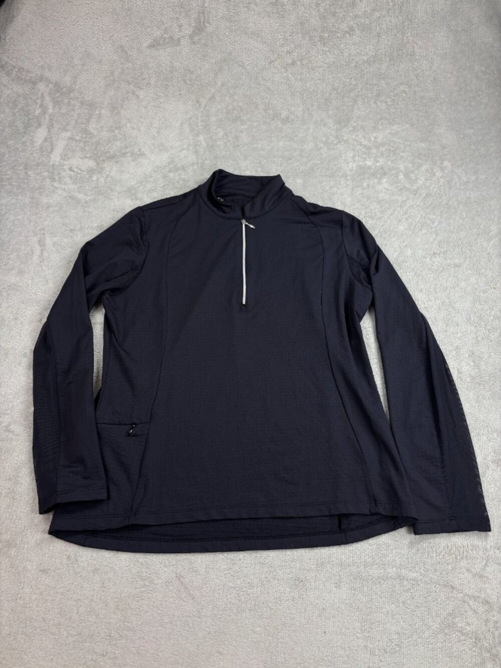 IBKÜL Pullover Top Womens Medium Black Sun Protection Mock Neck Quarter-Zip
